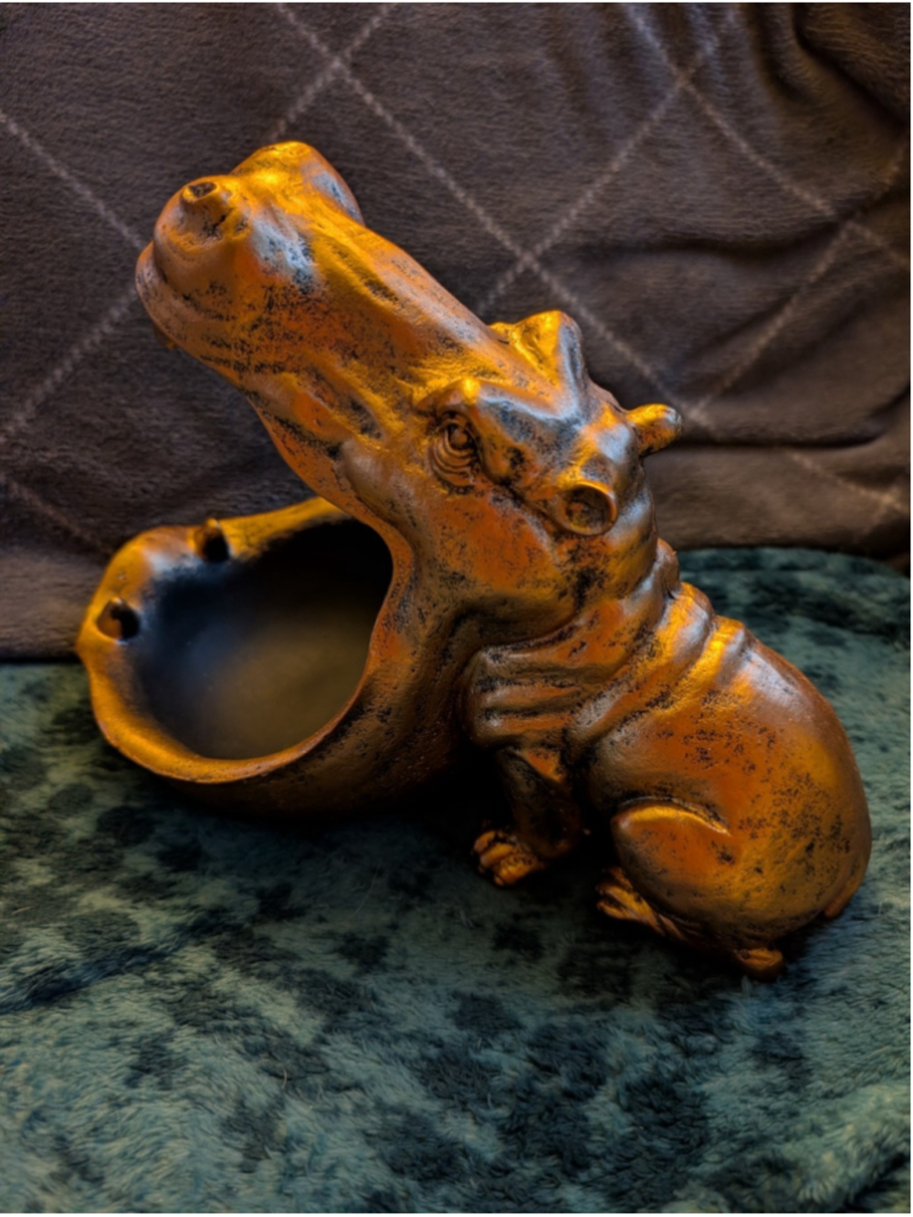 Golden House Hippopotamus Catchall Jewelry Tray Bowl for keys Ashtray Candy dish - Picture 6 of 7